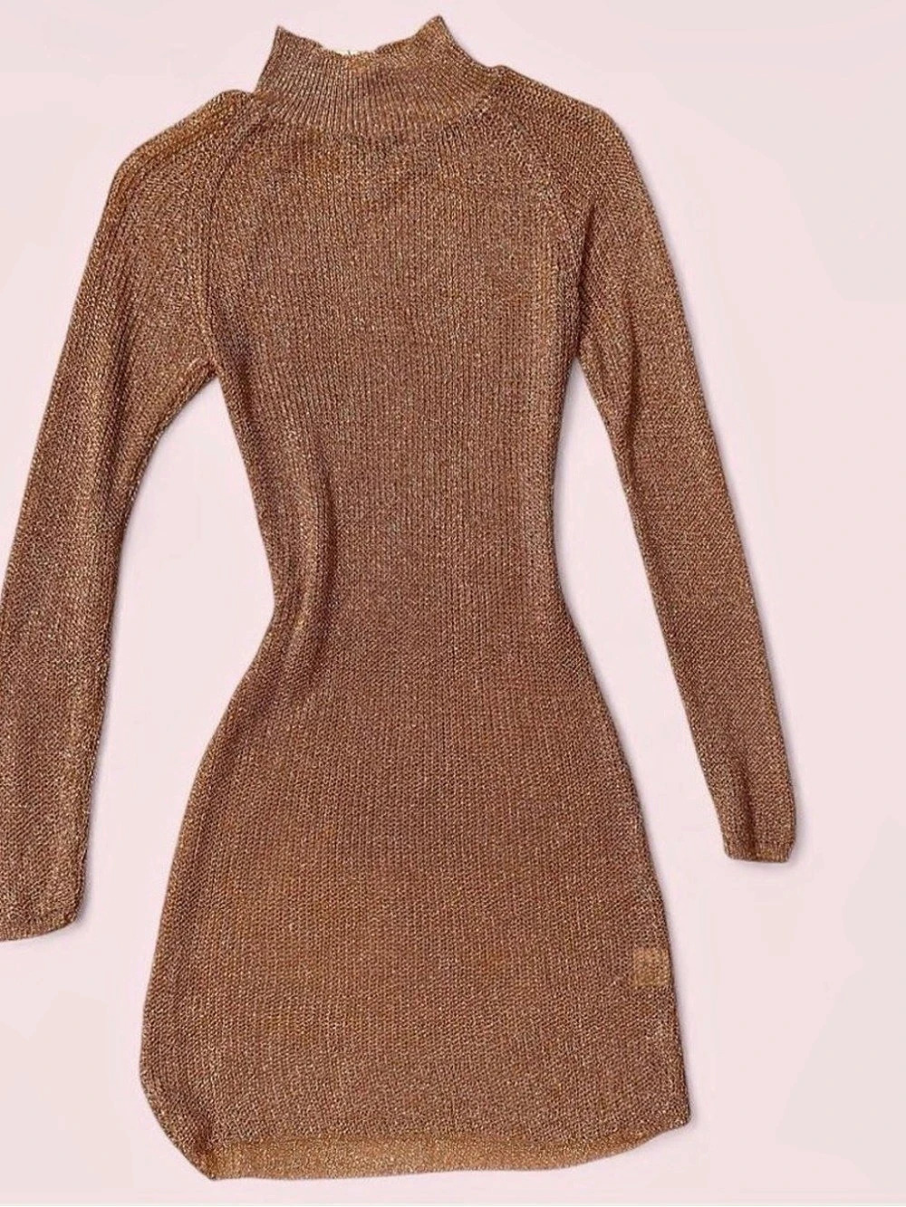 Hot & Delicious Metallic Copper Mini Dress